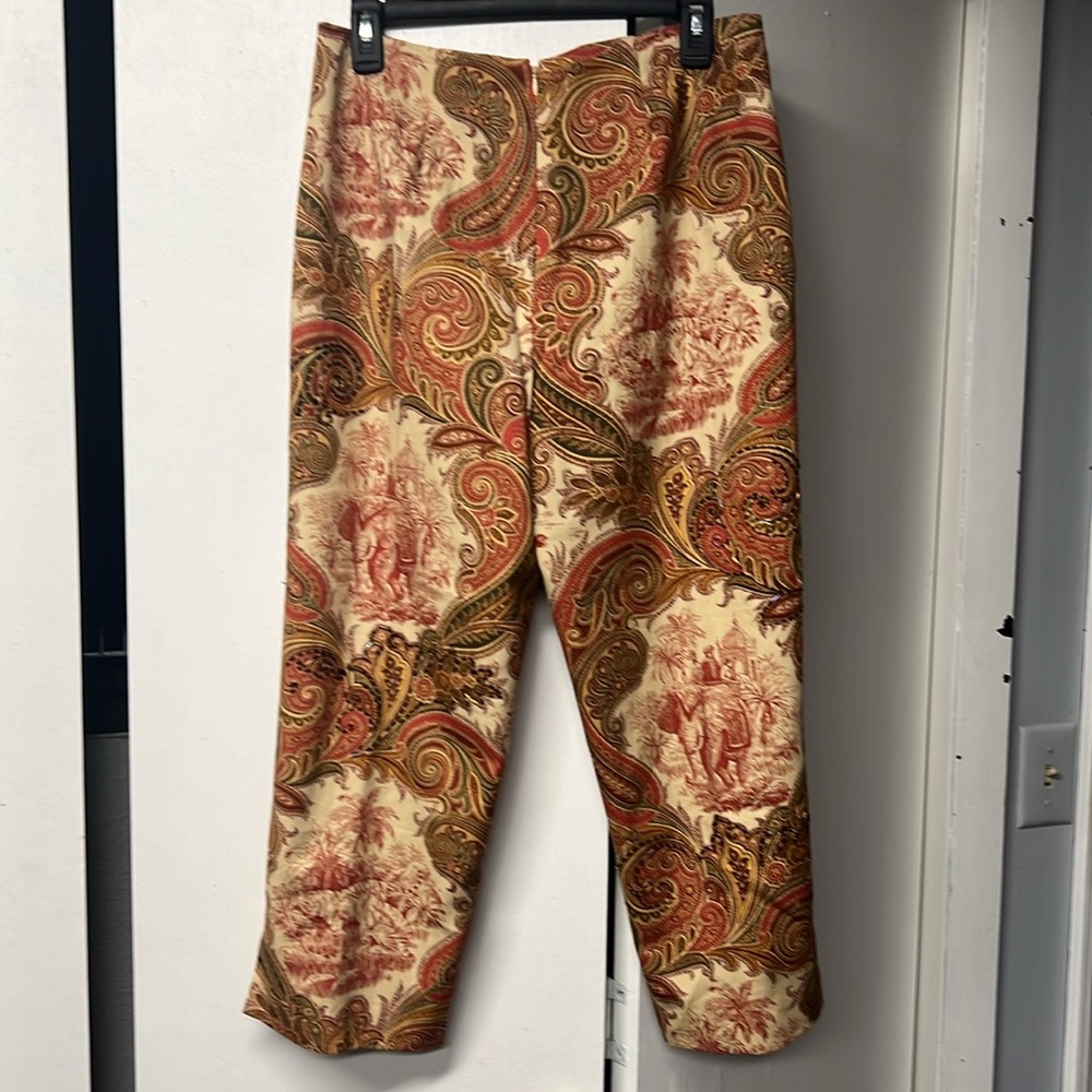 Maggy London petites brand pants with back zip and hook in beautiful fabric - Picture 4 of 8